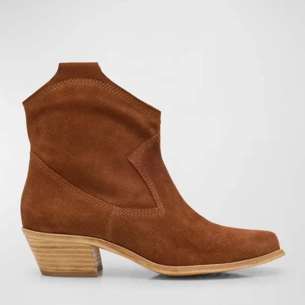 Pedro Garcia Bristol Spice Brown Suede Western Ankle Boots 38=8
